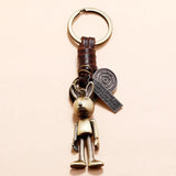 Vintage Style Bronze Alloy Rabbit Robot Charm Car Keychains Key Ring Backpack