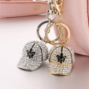 Crystal Hat Keyring Rhinestone Charm Bag Pendant Keychain