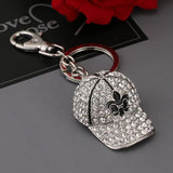 Crystal Hat Keyring Rhinestone Charm Bag Pendant Keychain