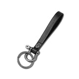 Retro Alloy Carabiner Hook Leather Strap Keychain Holder FOB Gift
