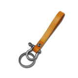 Retro Alloy Carabiner Hook Leather Strap Keychain Holder FOB Gift
