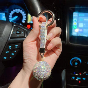 Personalized Rhinestone Keychain Charm Pendant