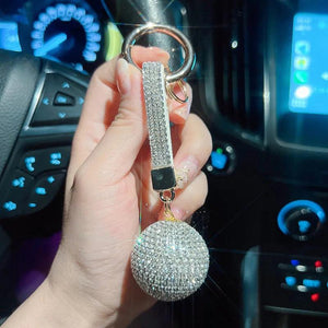Personalized Rhinestone Keychain Charm Pendant