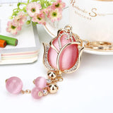 Rhinestone Tulip High Key Holder Bag Vintage Jewelry K2027