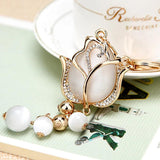 Rhinestone Tulip High Key Holder Bag Vintage Jewelry K2027
