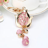 Rhinestone Tulip High Key Holder Bag Vintage Jewelry K2027