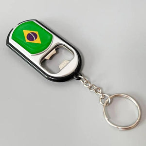 Spain Flag Keychain LED Bottle Opener for Men Women