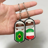 Spain Flag Keychain LED Bottle Opener for Men Women
