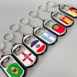Spain Flag Keychain LED Bottle Opener for Men Women