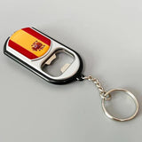Spain Flag Keychain LED Bottle Opener for Men Women