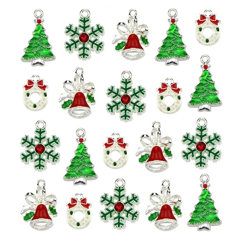Multicolor Christmas Charms Enamel Pendants DIY Jewelry Making Set