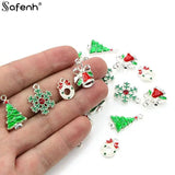 Multicolor Christmas Charms Enamel Pendants DIY Jewelry Making Set