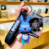 Bunny Key Chain Resin Bow Rabbit Keychain Women Couple Kids Bag Pendant