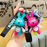 Bunny Key Chain Resin Bow Rabbit Keychain Women Couple Kids Bag Pendant