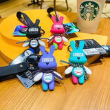 Bunny Key Chain Resin Bow Rabbit Keychain Women Couple Kids Bag Pendant