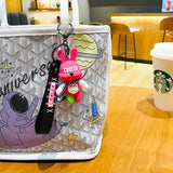 Bunny Key Chain Resin Bow Rabbit Keychain Women Couple Kids Bag Pendant