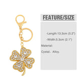 Big Four-leaf Clover Keychain Crystal Silver Key Chain Pendant Jewelry