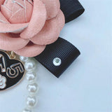 Pearl Camellia Keychain Pendant Bag Decoration Pearl Chain Keychains For Woman
