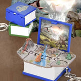 3D Dinosaur Fold Book Toy Keychain Ornament Novelty Mini Gift