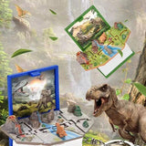 3D Dinosaur Fold Book Toy Keychain Ornament Novelty Mini Gift