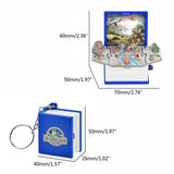 3D Dinosaur Fold Book Toy Keychain Ornament Novelty Mini Gift