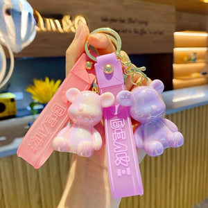 Acrylic Cartoon Bear Key Chain - Creative Bear Pendant