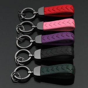 Men's Car Keychain Holder Metal Lambskin Charm Lanyard Keychain