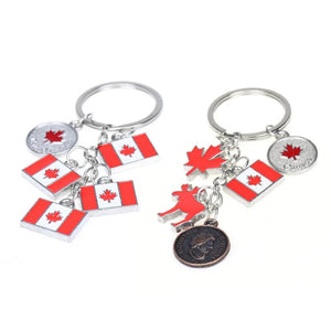 Canada Flag Maple Keychain Travel Souvenir Car Keyring Pendant Jewelry Gift