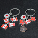 Canada Flag Maple Keychain Travel Souvenir Car Keyring Pendant Jewelry Gift