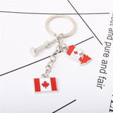 Canada Flag Maple Keychain Travel Souvenir Car Keyring Pendant Jewelry Gift