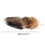 Large Fox Tail Fur Tassel Bag Tag Keychain Strap Chain