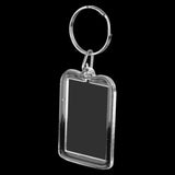 10Pcs DIY Rectangle Photo Frame Keyring 3.3x5cm