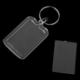 10Pcs DIY Rectangle Photo Frame Keyring 3.3x5cm