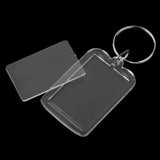 10Pcs DIY Rectangle Photo Frame Keyring 3.3x5cm