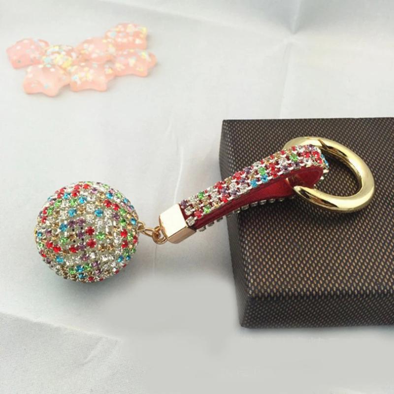 Crystal Round Ball Keychain Rhinestone Strass Lanyard Pendant