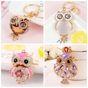 Keychain Owl Series Rhinestone Couple Bag Gift Pendant Car Pendant