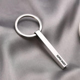 DADDY Keychains for Men, Stainless Steel Bar Keychain To Dad Drive Safe Gift