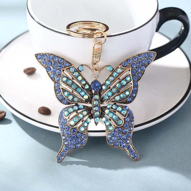 Crystal Hollow Butterfly Keychain Pendant Small Gift Bag Pendant