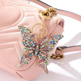 Crystal Hollow Butterfly Keychain Pendant Small Gift Bag Pendant