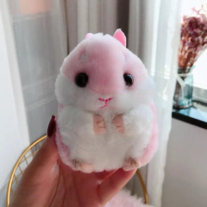 Fluffy Mini Hamster Doll Keychain Faux Fur Pom Pom Keyring Charm Gift