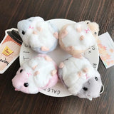 Fluffy Mini Hamster Doll Keychain Faux Fur Pom Pom Keyring Charm Gift
