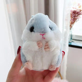 Fluffy Mini Hamster Doll Keychain Faux Fur Pom Pom Keyring Charm Gift
