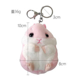 Fluffy Mini Hamster Doll Keychain Faux Fur Pom Pom Keyring Charm Gift