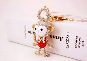 Monkey Keychain Metal Rhinestone Female Bag Pendant Holiday Gift