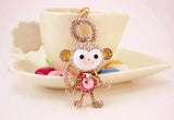 Monkey Keychain Metal Rhinestone Female Bag Pendant Holiday Gift