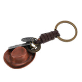 Cowboy Hat Keychain Vintage Holder Metal Keyring