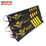 Aviator Flight Crew Key Chain Jewelry Pilot Key Ring Embroidery Aviation Gift