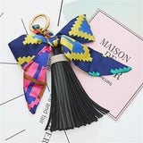Scarf Key Holder Bowknot Tassels Keychain