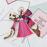 Scarf Key Holder Bowknot Tassels Keychain
