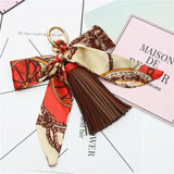 Scarf Key Holder Bowknot Tassels Keychain